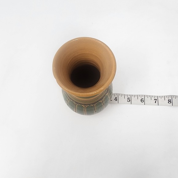Vintage Vase Hand-Made in North Cyprus‎ Brown and Green 6" Signed - Picture 3 of 4